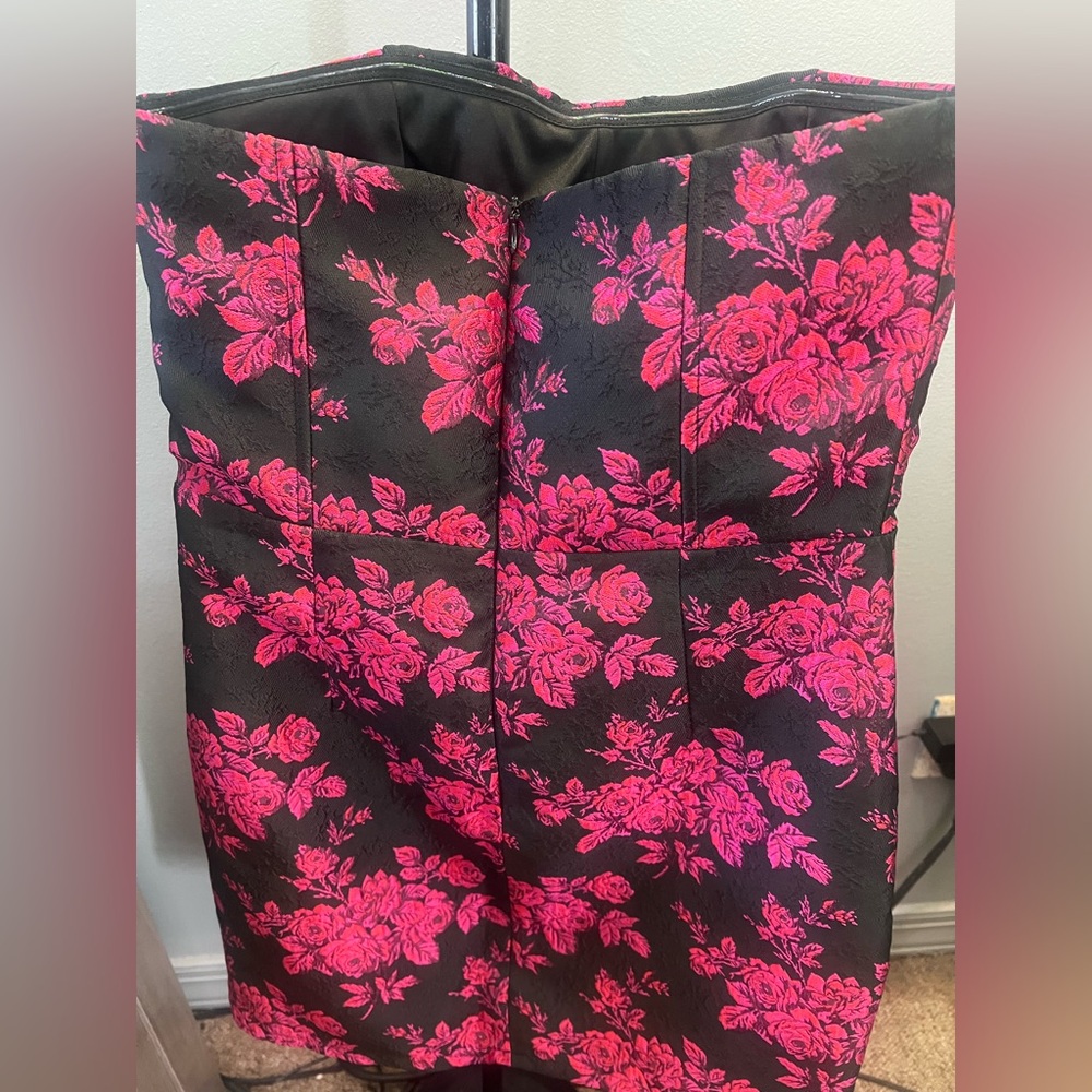 Lulus Made for Elegance Black Floral Jacquard Strapless Mini Dress - Picture 8 of 12